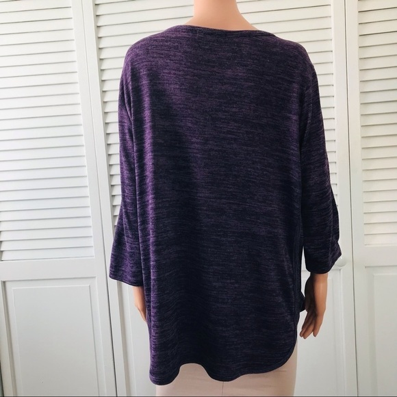 2/$50 REBECCA MALONE Plus Size Purple Studded Sweater Size 1X - Picture 5 of 8